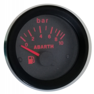 Strumento Road Italia Serie Abarth Delta / Racing Manometro indicatore Pressione Benzina 0-10  Diametro 52mm NINE12V410