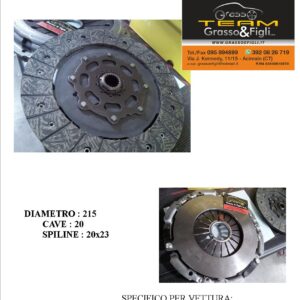 Kit Frizione Sportiva Rinforzata Fiat Grande Punto Abarth Turbo Benzina motore 312A1000 disco organico + spingidisco 6224 / FN 654R