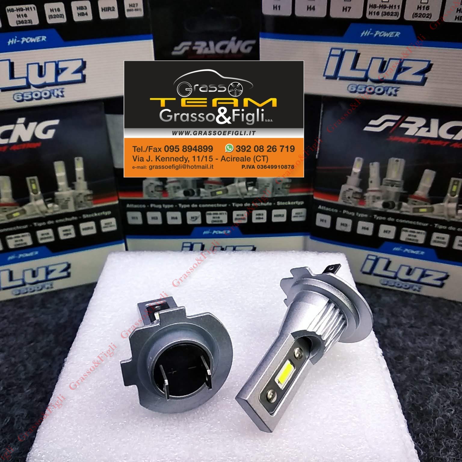Kit LED Lampada H7 - Conversion iLuz - 2 pezzi - 2000lm Lumen - 6500°K  Super Bianco - 10-30V 10W Simoni Racing - Z7 - Grasso e Figli snc