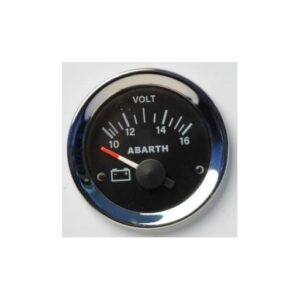 Strumento Road Italia Serie Abarth Storica 500 / Racing Manometro Quadrante Nero Indicatore Voltometro Voltmetro  Diametro 52mm   50001