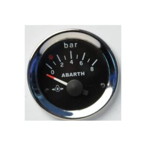 Strumento Road Italia Serie Abarth Storica 500 / Racing Manometro Quadrante Nero Indicatore Pressione Olio  Diametro 52mm  -  700305
