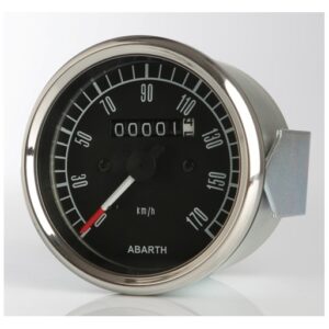 Strumento Road Italia Serie Abarth Storica 500 / Racing Manometro Quadrante Nero indicatore Contachilometri Orario Km/h Diametro 80mm    5INK080