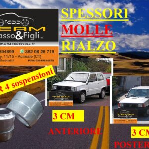 Kit 4 Spessori Molle FIAT PANDA 2WD 1980 > 2003 Completo Anteriore e Posteriore da 3CM Spessori Rialzo FT42M + FT44