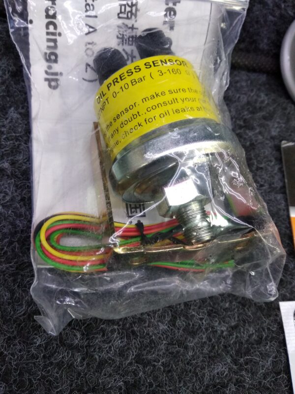 Strumento DEPO Racing Serie WS / Manometro indicatore Pressione Olio  + Bulbo 0 +10   Diametro 52mm  WSW5227B - immagine 5