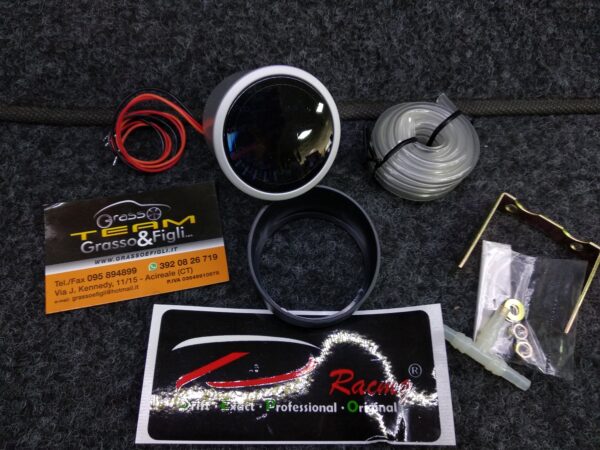 Strumento DePo Racing Manometro Pressione Turbo -1 + 3   - Serie WS Analogico Vetro Fumé -  illuminazione a LED bianco - Lancetta Rossa  WS-MW5201B-1+3bar rif. Wsmw5201b