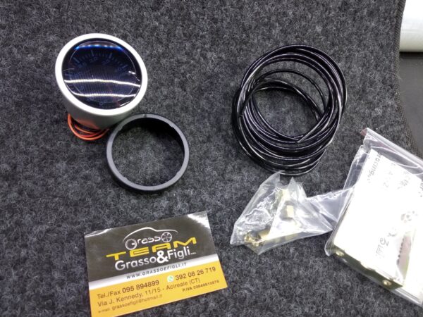 Strumento DePo Racing Manometro Pressione Turbo 0 + 4 - Serie WS Analogico Vetro Fumé -  illuminazione a LED bianco - Lancetta Rossa  WS-MW5201B-01-4 DA  0 A +4bar -WSMW5201B014 Rif. Wsmw5201B014 - immagine 3