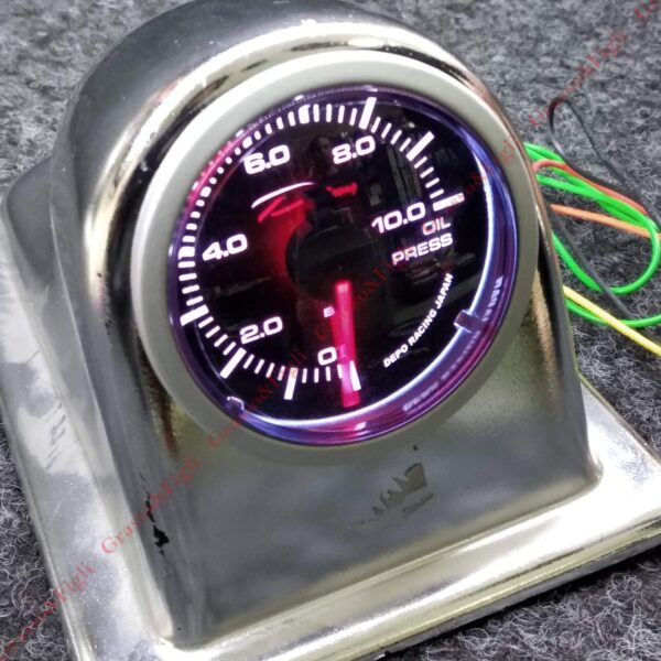 Strumento DEPO Racing Serie WS / Manometro indicatore Pressione Olio  + Bulbo 0 +10   Diametro 52mm  WSW5227B - immagine 2