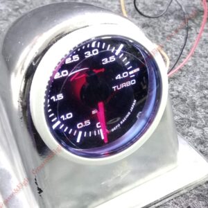 Strumento DePo Racing Manometro Pressione Turbo 0 + 4 - Serie WS Analogico Vetro Fumé -  illuminazione a LED bianco - Lancetta Rossa  WS-MW5201B-01-4 DA  0 A +4bar -WSMW5201B014 Rif. Wsmw5201B014