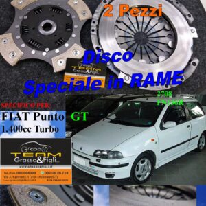 Kit Frizione 2 pezzi Spingidisco Sportivo Rinforzato + Disco in Rame Sinterizzato 4 petali - FIAT PUNTO GT TURBO 1.4 2708 + FN136R