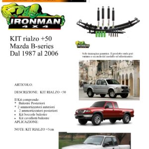 Kit rialzo off road IRONMAN for Mazda B-series dal 1987 al 2006 +5 cm ammortizzatore e Balestra