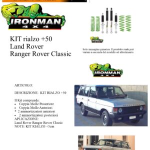 Kit rialzo off road for IRONMAN Land Rover Ranger Rover Classic + 5 cm IRONMAN 4x4 Molle ed ammortizzatori