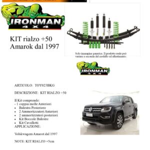 Kit rialzo off road IRONMAN for Volkswagen VW Amarok dal 1997 +5 cm molla  balestra ammortizzatori