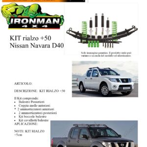 Kit rialzo off road IRONMAN for Nissan Navara D40 +5 cm ammortizzatore Molle e balestre