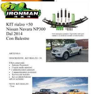 Kit rialzo off road IRONMAN for Nissan Navara NP300 dal 2014 Balestra +5 cm ammortizzatore Molle e balestre
