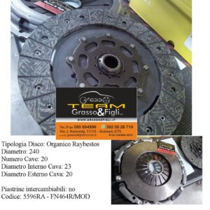 Kit Frizione Sportiva Rinforzata Alfa Romeo Giulietta 2.0 JTDm 150cv disco organico + spingidisco SOLO CODICE MOTORE 940b5000 - 5596 / FN464R/MOD