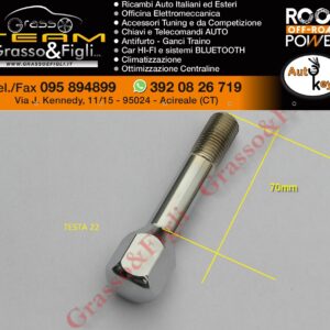 Bullone Ruota Cromato per Cerchi in Lega Ferrari 14x1,50 Lunghezza filetto 70 Chiave testa 22 XBC19