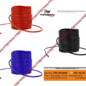 Tubo Vacum Depressione Turbo, sensori, wastegate, popoff, e sfiati vari - al Metro in Silicone Diametro a Scelta tra 3 - 4 - 5 Colore Rosso - Nero - Blu