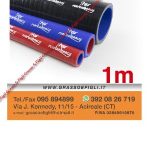 Tubo Dritto 1 Metro Lineare  in Silicone 5 Tele Diametro a Scelta tra 6 - 8 - 10 - 13 - 16 - 19 - 25 - 30 - 35 - 40 - 45 - 50 - 55 - 60 - 65 - 70 - 75 - 80 - 90 - 100 Tubo Manicotto Intercooler Turbo Olio Acqua