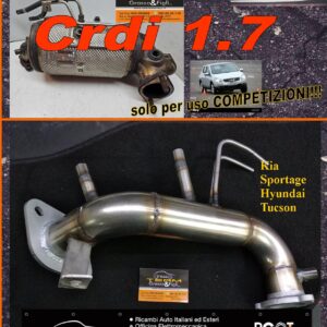 Tubo Libero per Sostituzione FAP - DPF - Filtro Antiparticolato USO ESCLUSIVO COMPETIZIONI!!! Motori KIA SPORTAGE - HYUNDAI TUCSON 1.7 Crdi cod mot. D4FD (EURO6B) Rimozione Catalizzatore Defap - Decat