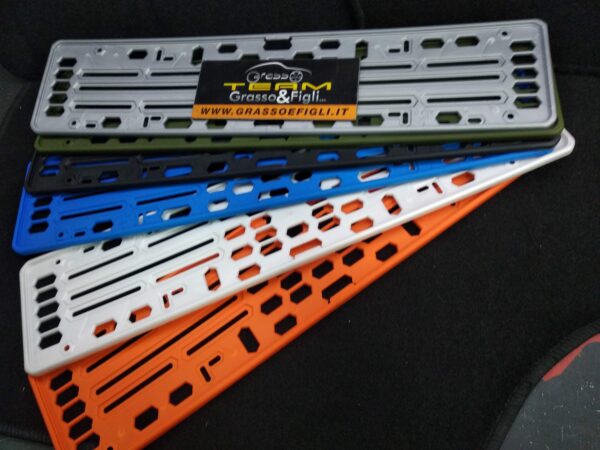 Porta Targa Europea Colorato Posteriore in Plastica Personalizzazione Auto Colore Bianco Perla - immagine 2