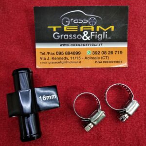 Raccordo a T per tubazione acqua - manicotto per montaggio sensore (Filettatura 1/8 NPT) manometro temperatura acqua completo di fascette per tubo diametro 16mm RDAW16