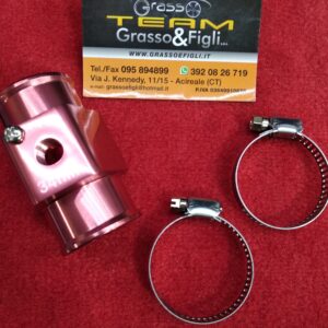 Raccordo a T per tubazione acqua - manicotto per montaggio sensore (Filettatura 1/8 NPT) manometro temperatura acqua completo di fascette per tubo diametro 34mm DP3734
